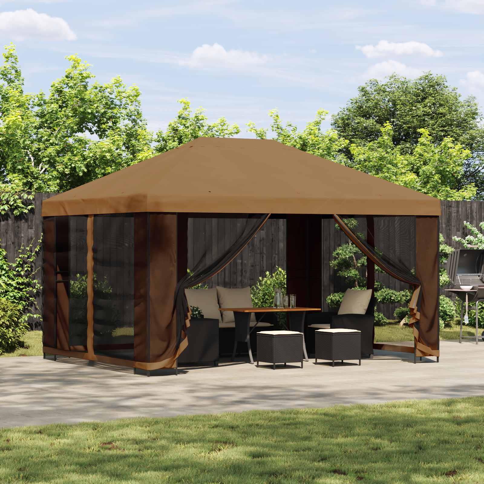 Cenador 4 X 3 M Poliéster Y Acero 190 Gsm