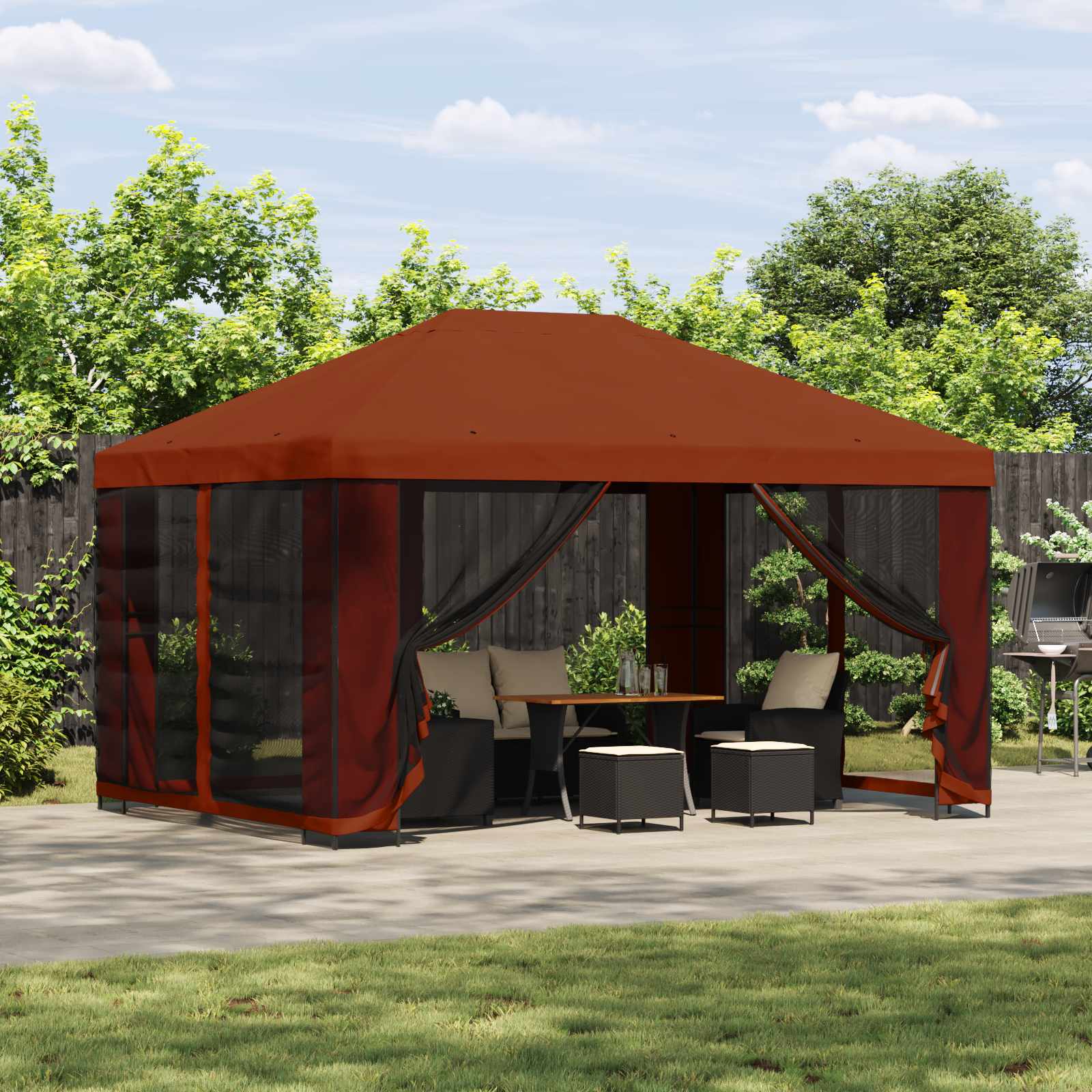 Cenador 4 X 3 M Poliéster Y Acero 190 Gsm