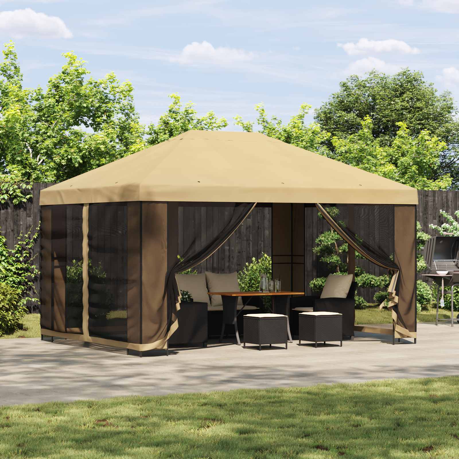 Cenador 4 X 3 M Poliéster Y Acero 190 Gsm