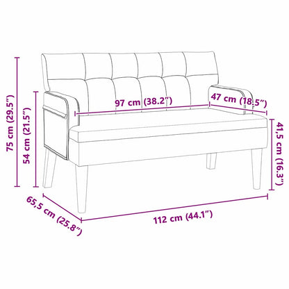 Banco Chesterfield 112 X 65,5 X 75 Cm Terciopelo