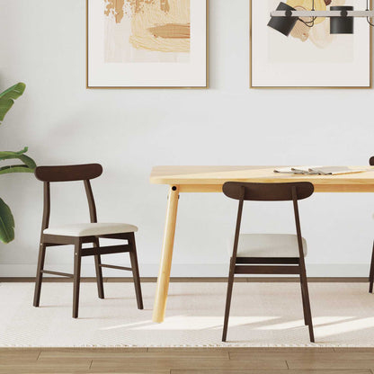 Silla De Comedor 2 Uds. Madera De Caucho Sólido Claro