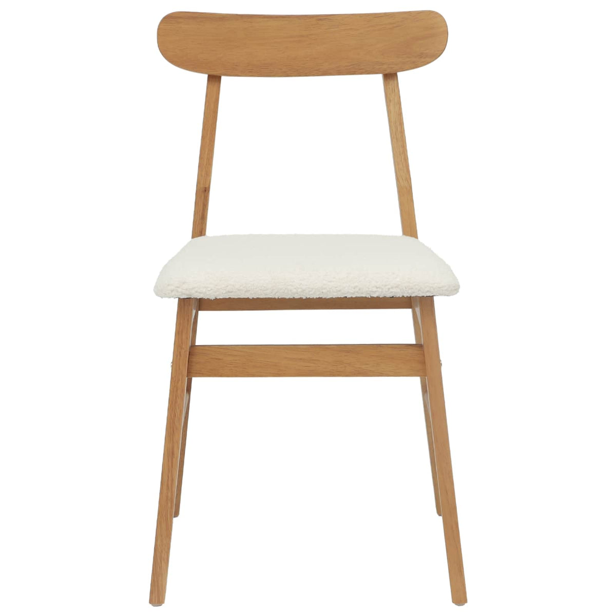 Silla De Comedor 2 Uds. Madera De Caucho Sólido Claro