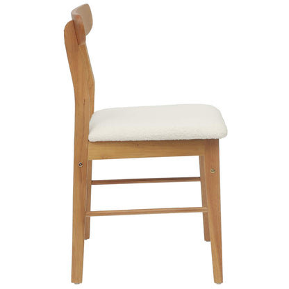 Silla De Comedor 2 Uds. Madera De Caucho Sólido Claro