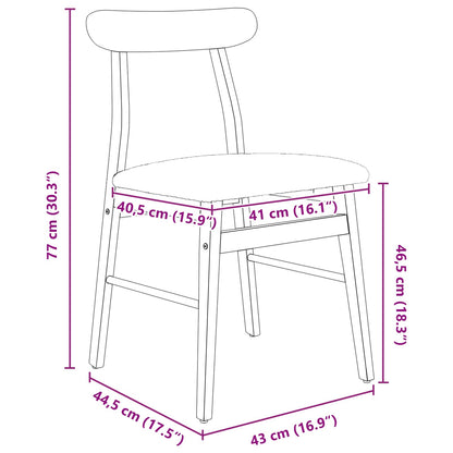 Silla De Comedor 2 Uds. Madera De Caucho Sólido Claro