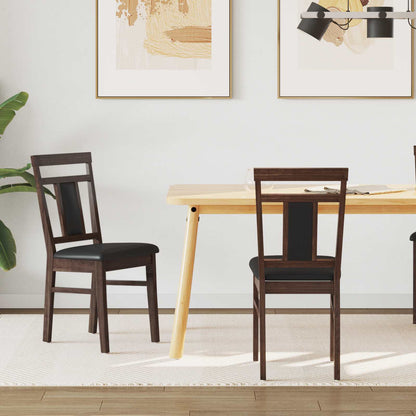 Silla De Comedor 2 Uds. Madera De Caucho Sólido