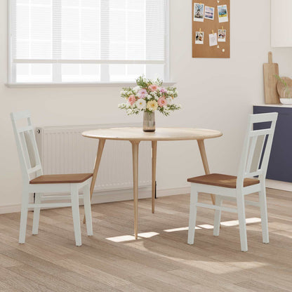 Silla De Comedor 2 Uds. Madera De Caucho Sólido