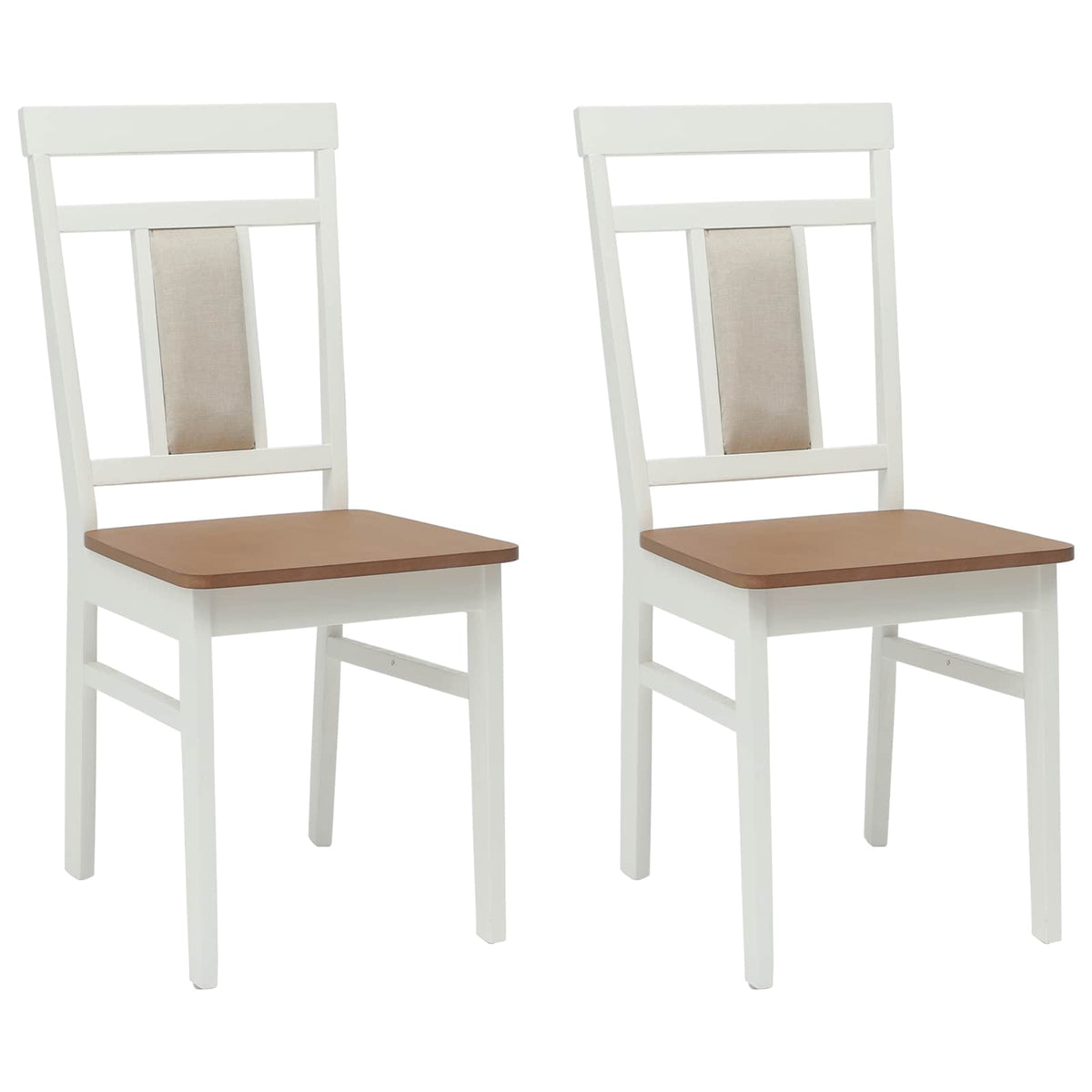 Silla De Comedor 2 Uds. Madera De Caucho Sólido