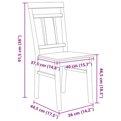Silla De Comedor 2 Uds. Madera De Caucho Sólido
