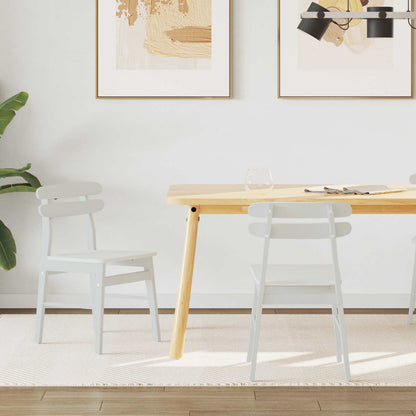 Silla De Comedor 2 Uds. Madera De Caucho Sólido Claro