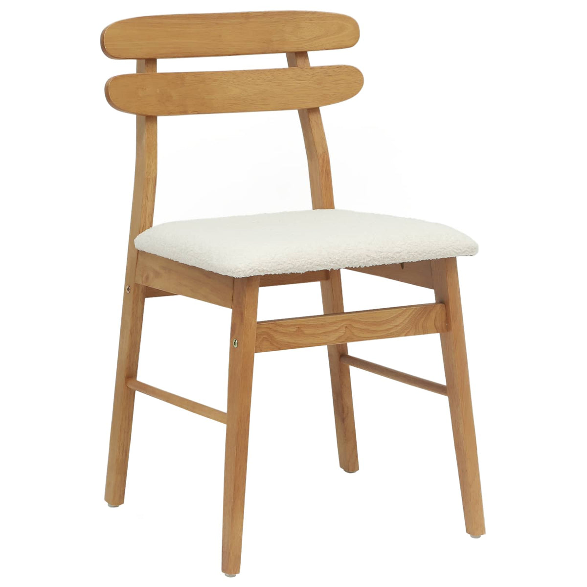 Silla De Comedor 2 Uds. Madera De Caucho Sólido Claro