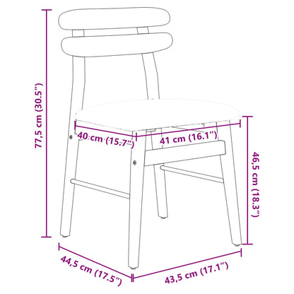 Silla De Comedor 2 Uds. Madera De Caucho Sólido Claro