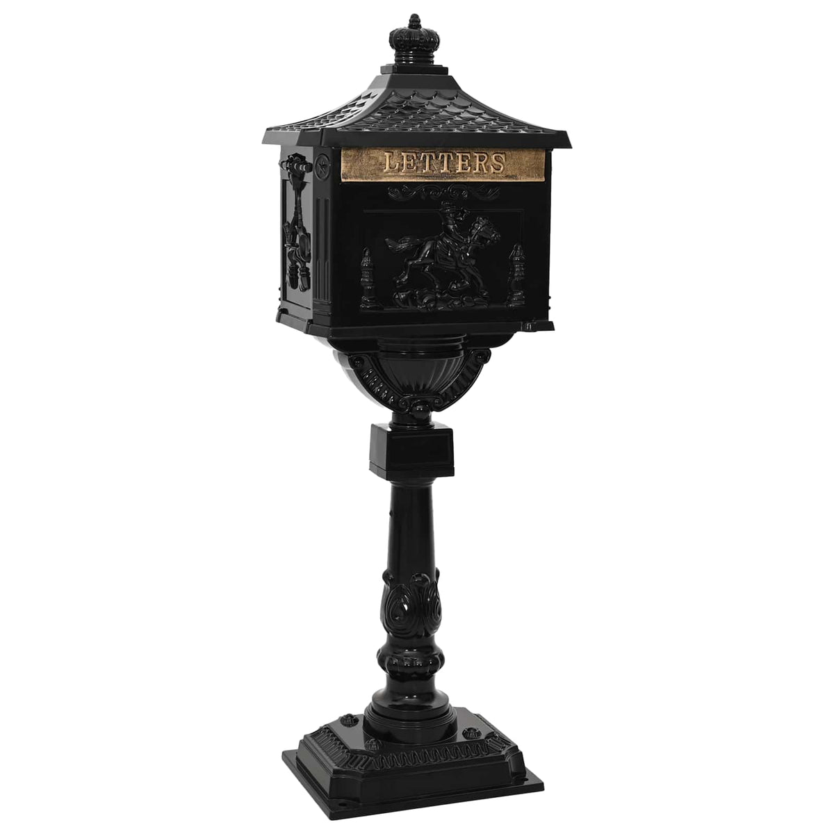 Buzón De Pedestal De Aluminio Estilo Vintage Inoxidable