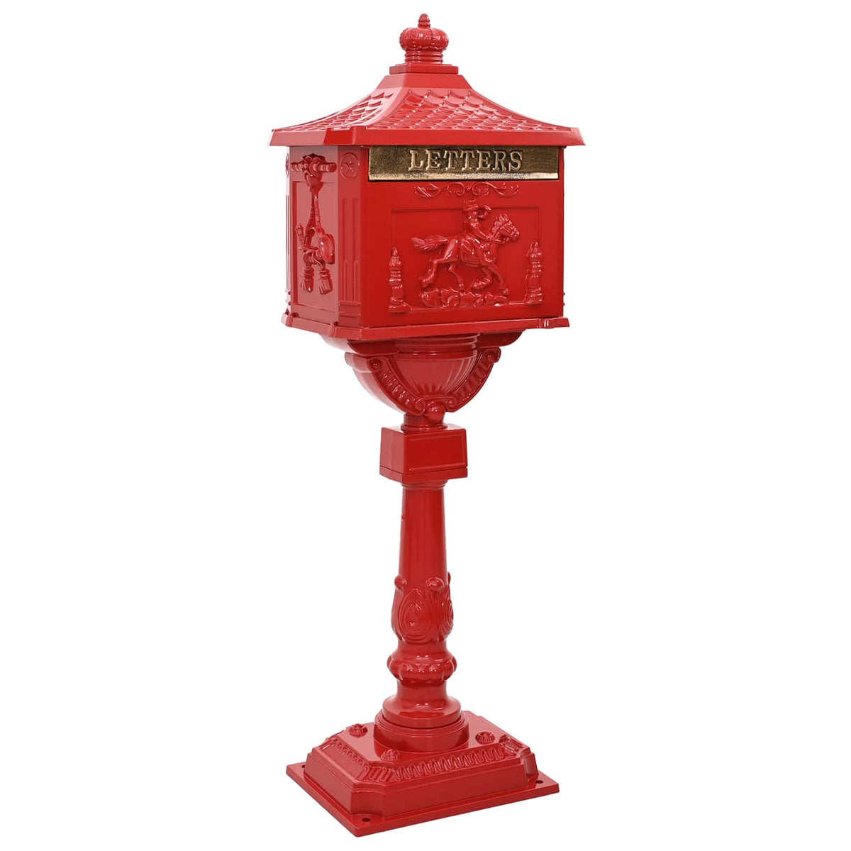 Buzón De Pedestal De Aluminio Estilo Vintage Inoxidable