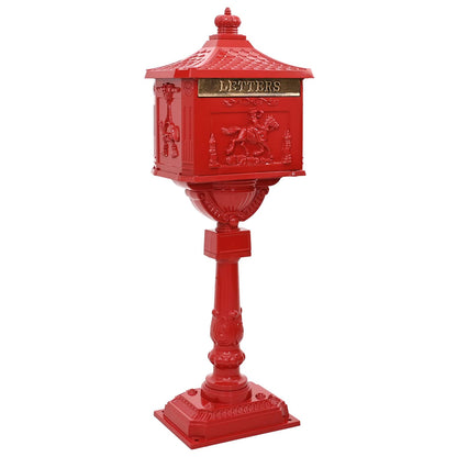 Buzón De Pedestal De Aluminio Estilo Vintage Inoxidable