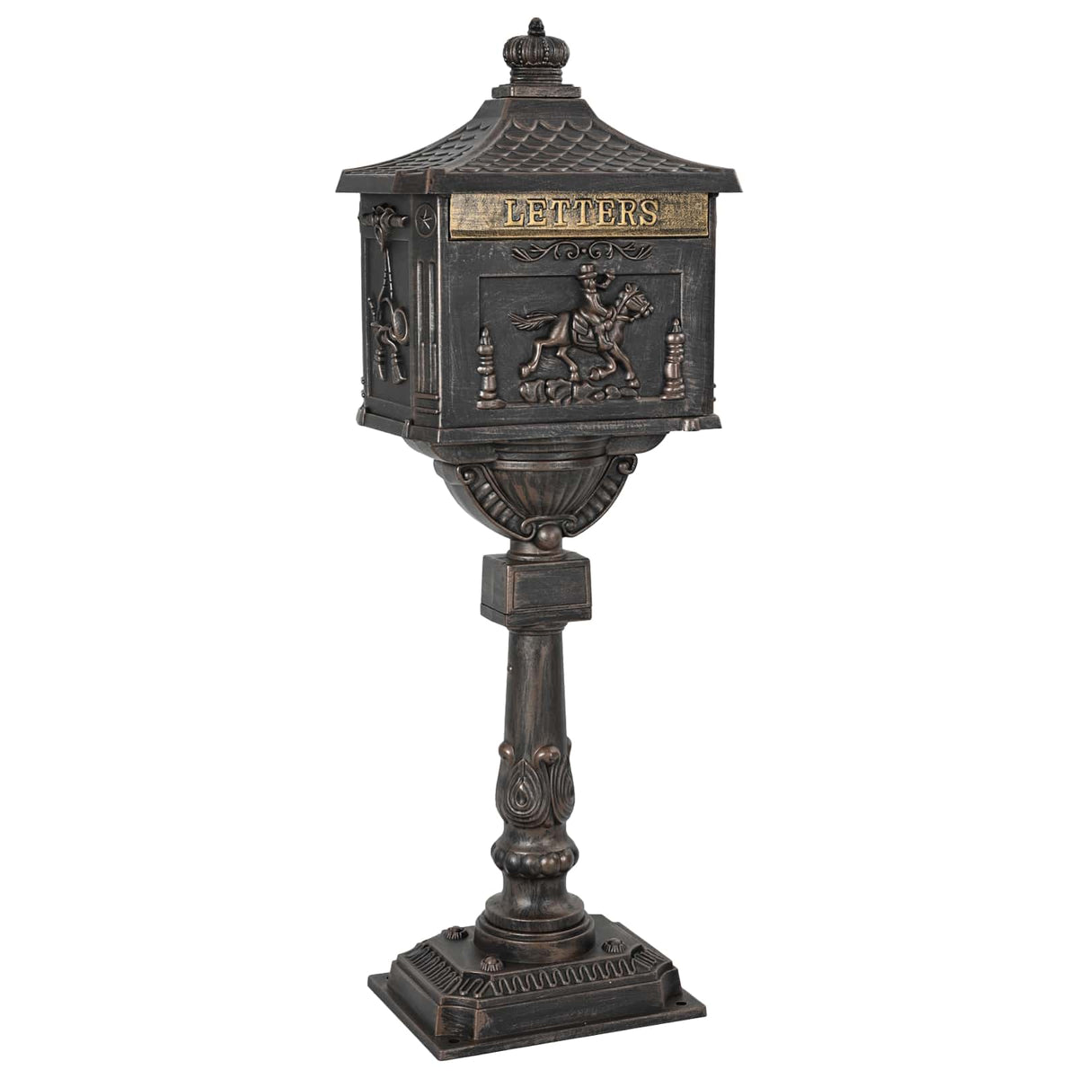 Buzón De Pedestal De Aluminio Estilo Vintage Inoxidable