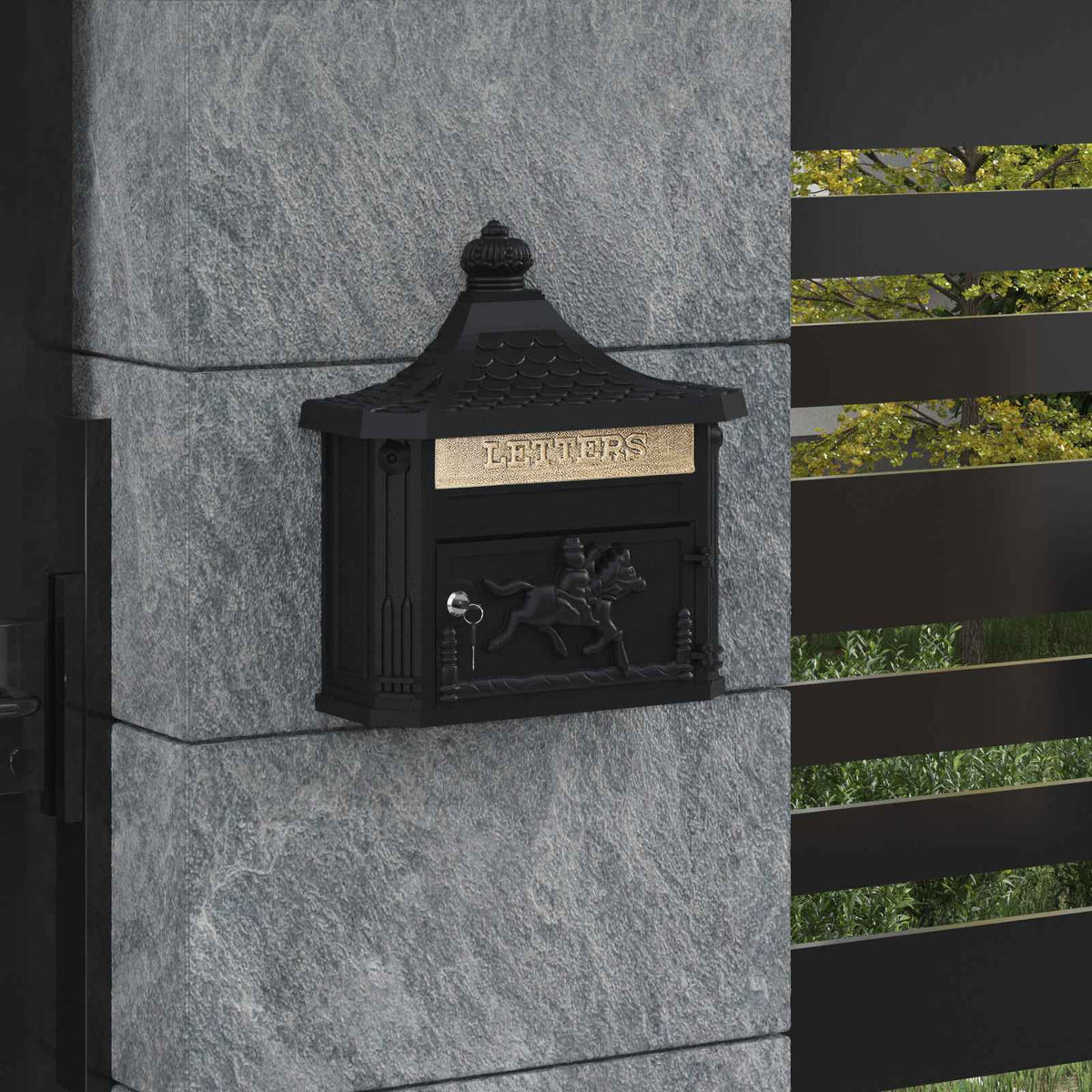 Buzón Montado En La Pared Con Puerta 40,5 X 16 X 45 Cm