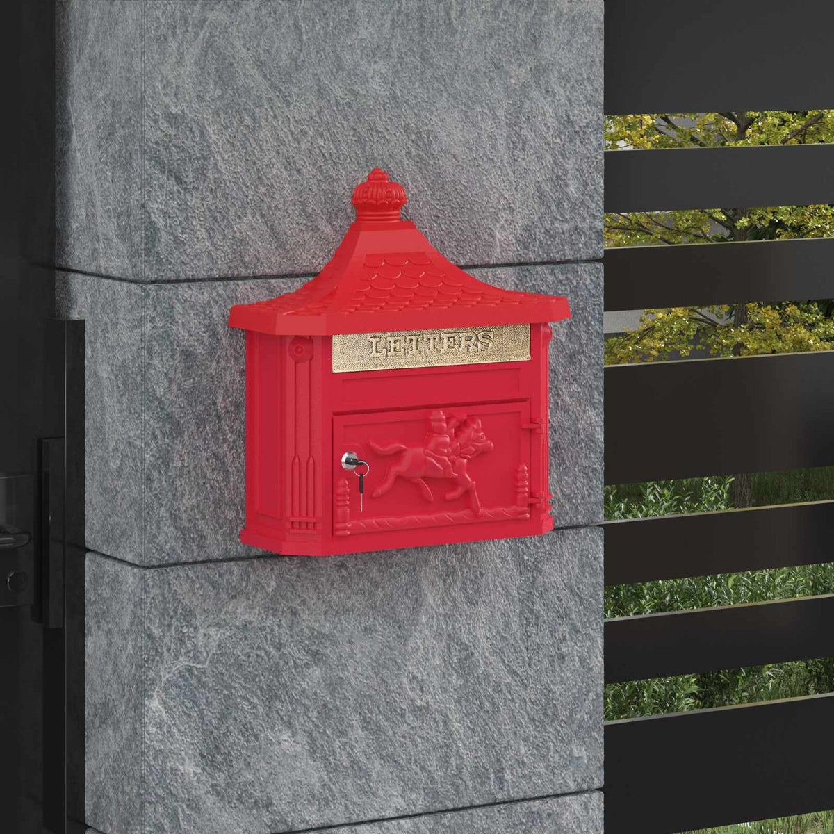 Buzón Montado En La Pared Con Puerta 40,5 X 16 X 45 Cm