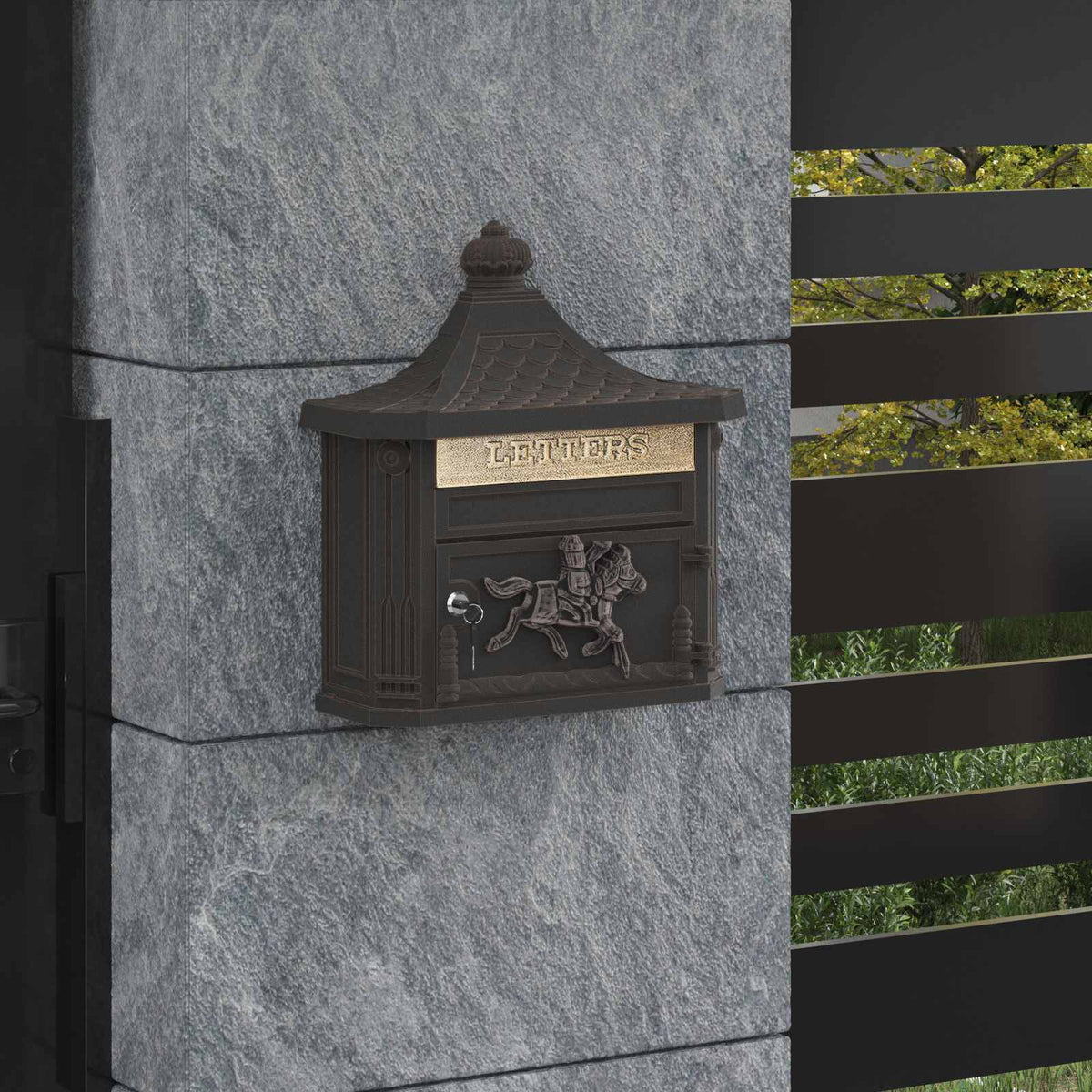 Buzón Montado En La Pared Con Puerta 40,5 X 16 X 45 Cm