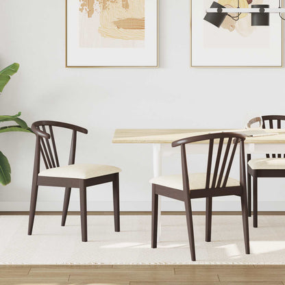 Silla De Comedor 2 Uds. Madera De Caucho Sólida