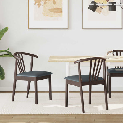 Silla De Comedor 2 Uds. Madera De Caucho Sólida