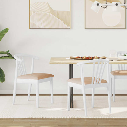 Silla De Comedor 2 Uds. Madera De Caucho Sólida