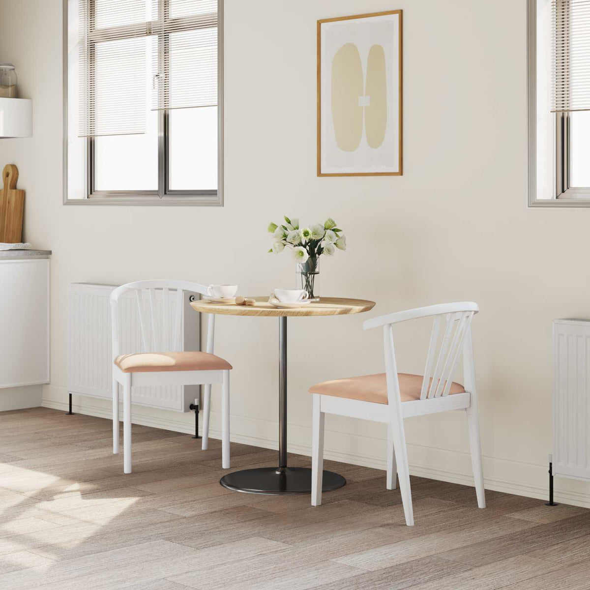 Silla De Comedor 2 Uds. Madera De Caucho Sólida