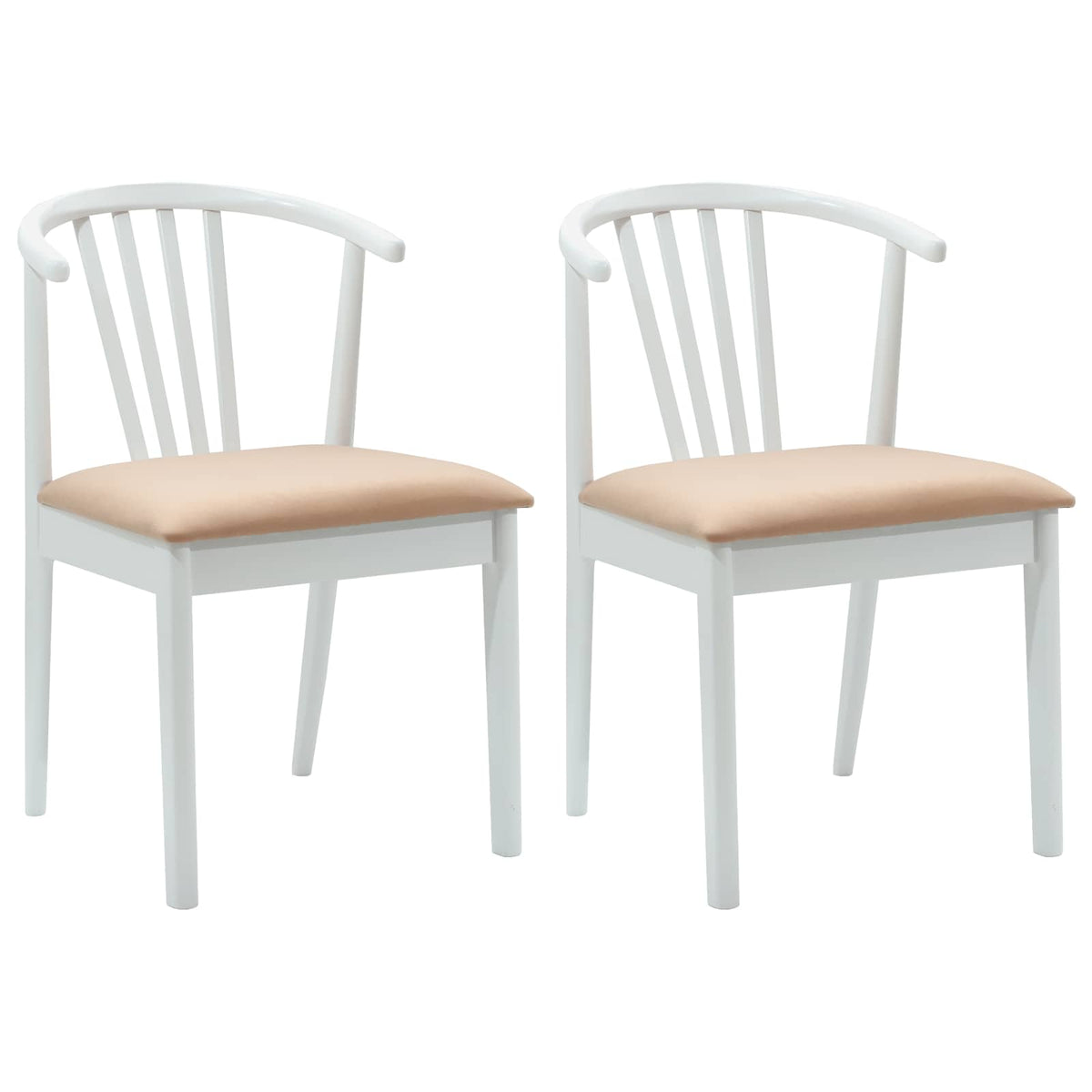 Silla De Comedor 2 Uds. Madera De Caucho Sólida