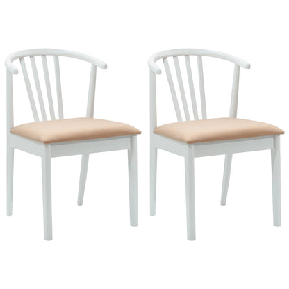 Silla De Comedor 2 Uds. Madera De Caucho Sólida