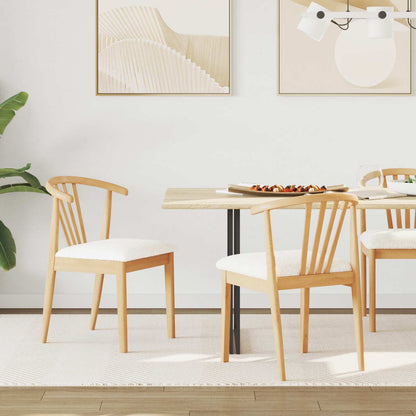 Silla De Comedor 2 Uds. Madera De Caucho Sólida