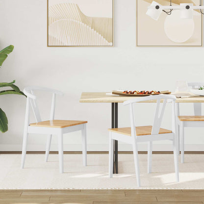 Silla De Comedor 2 Uds. Madera De Caucho Sólido