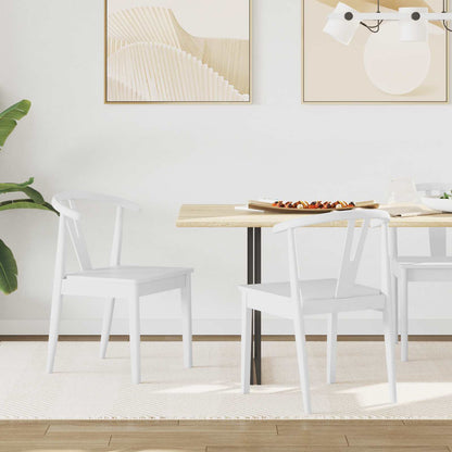 Silla De Comedor 2 Uds. Madera De Caucho Sólido