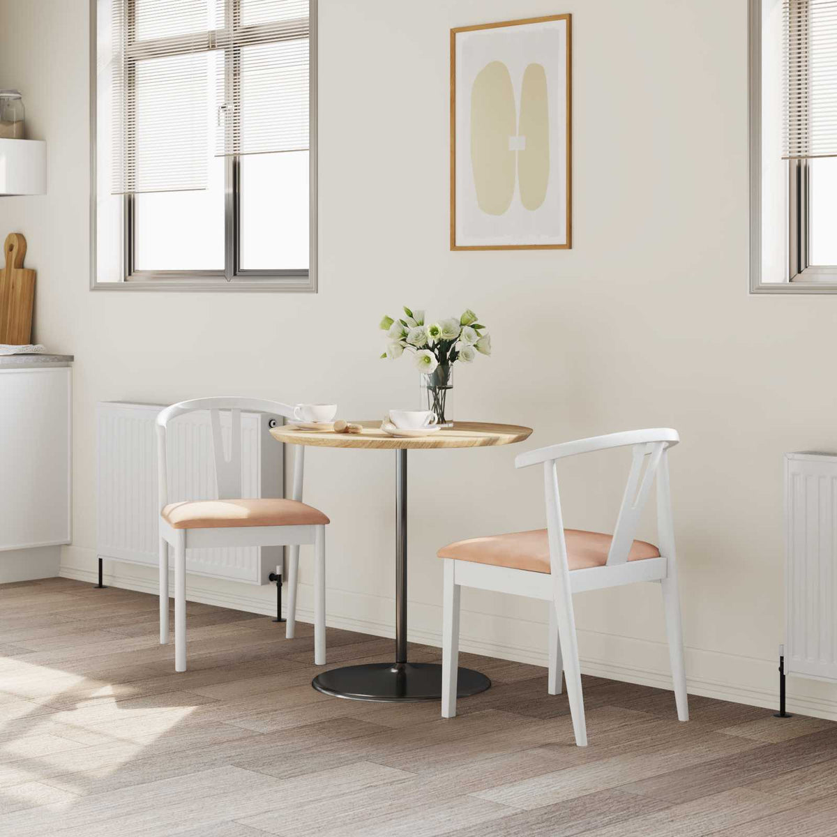Silla De Comedor 2 Uds. Madera De Caucho Sólido