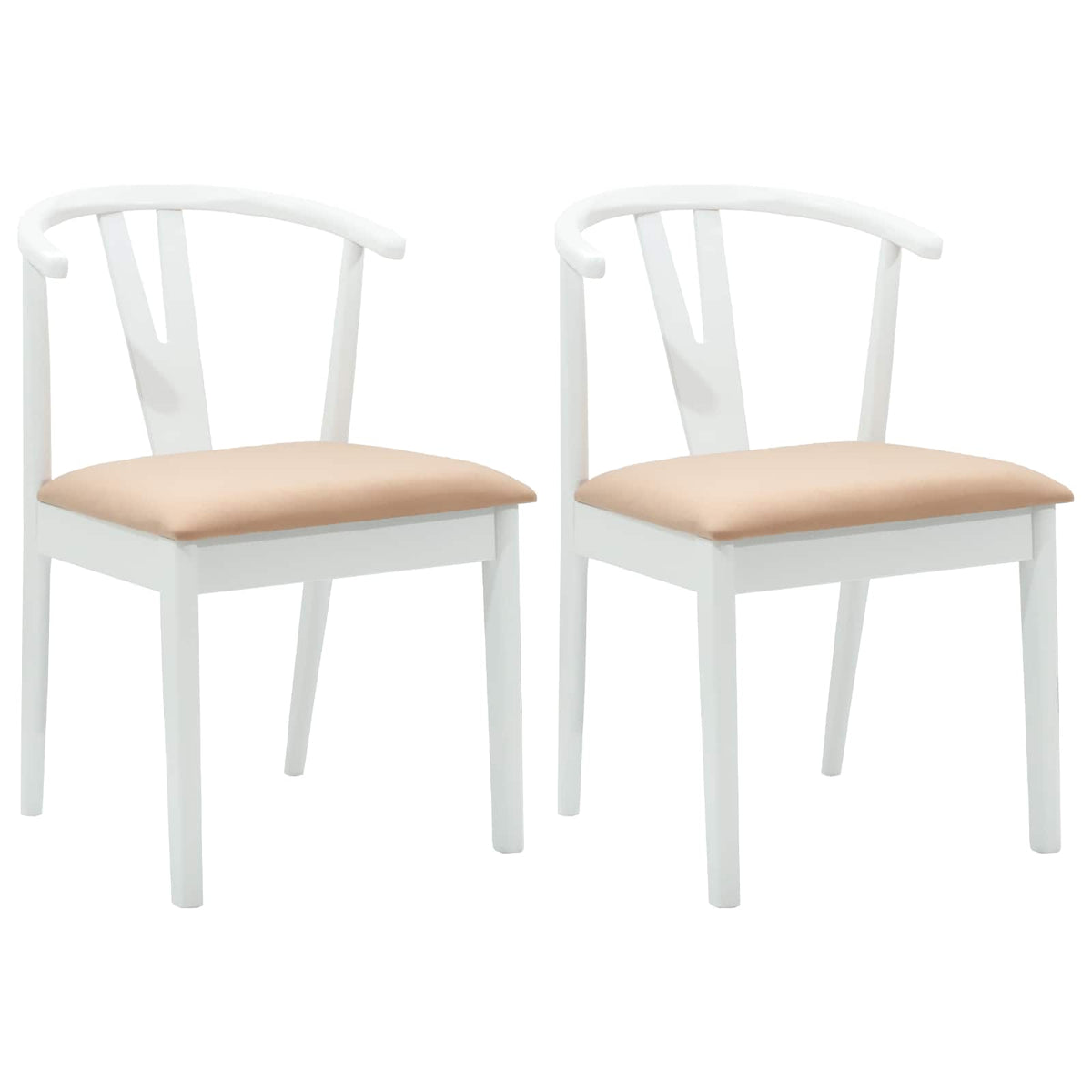 Silla De Comedor 2 Uds. Madera De Caucho Sólido