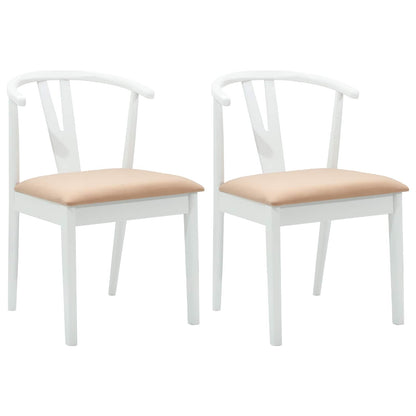 Silla De Comedor 2 Uds. Madera De Caucho Sólido