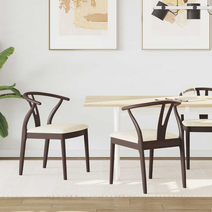 Silla De Comedor 2 Uds. Madera De Caucho Sólido