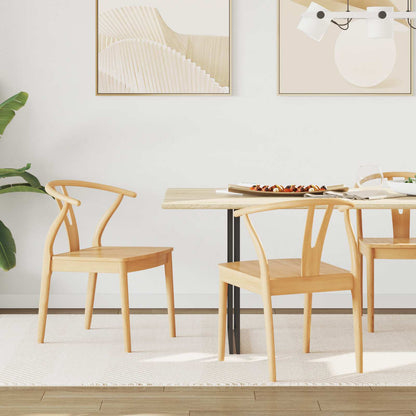 Silla De Comedor 2 Uds. Madera De Caucho Sólido