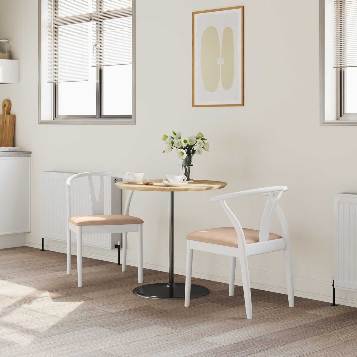 Silla De Comedor 2 Uds. Madera De Caucho Sólido
