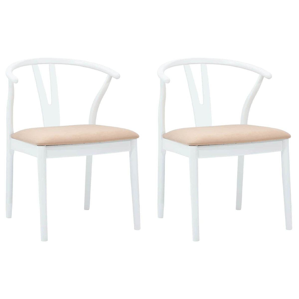 Silla De Comedor 2 Uds. Madera De Caucho Sólido