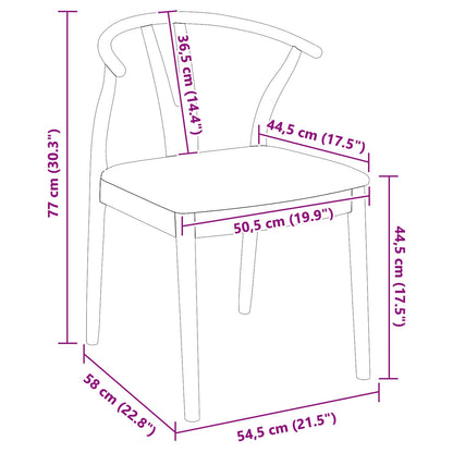 Silla De Comedor 2 Uds. Madera De Caucho Sólido