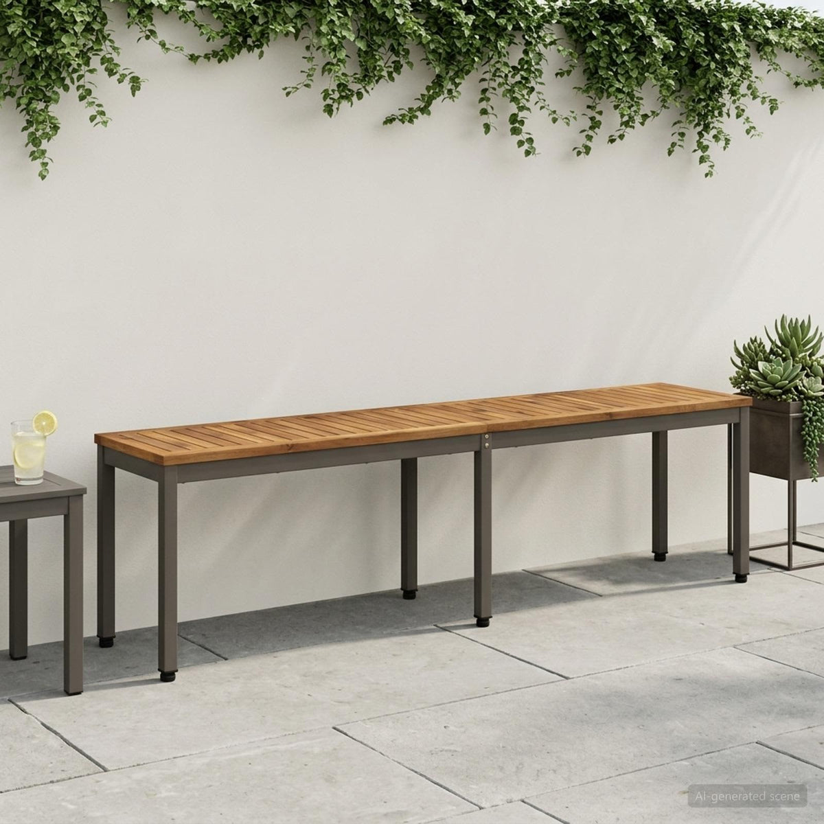 Banco De Jardín Madera De Acacia Sólida