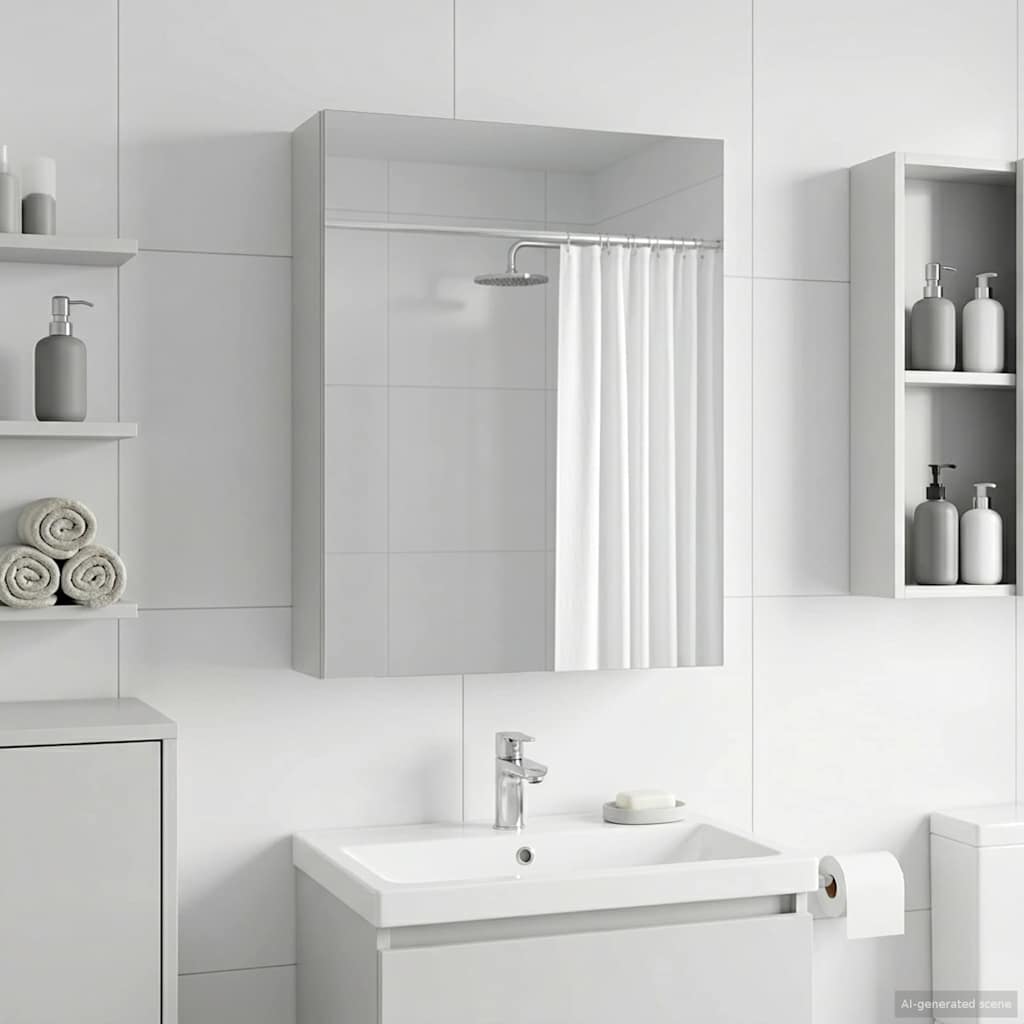 Armario Con Espejo De Baño Con Estante 50 X 14,5 X 70 Cm