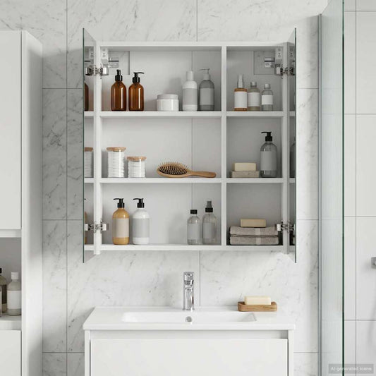 Armario Con Espejo De Baño Con Estante 60 X 14,5 X 70 Cm