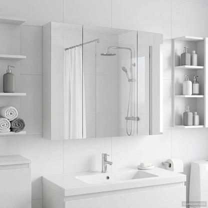 Armario Con Espejo De Baño Con Estante 80 X 14.5 X 70 Cm