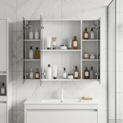 Armario Con Espejo De Baño Con Estante 80 X 14.5 X 70 Cm