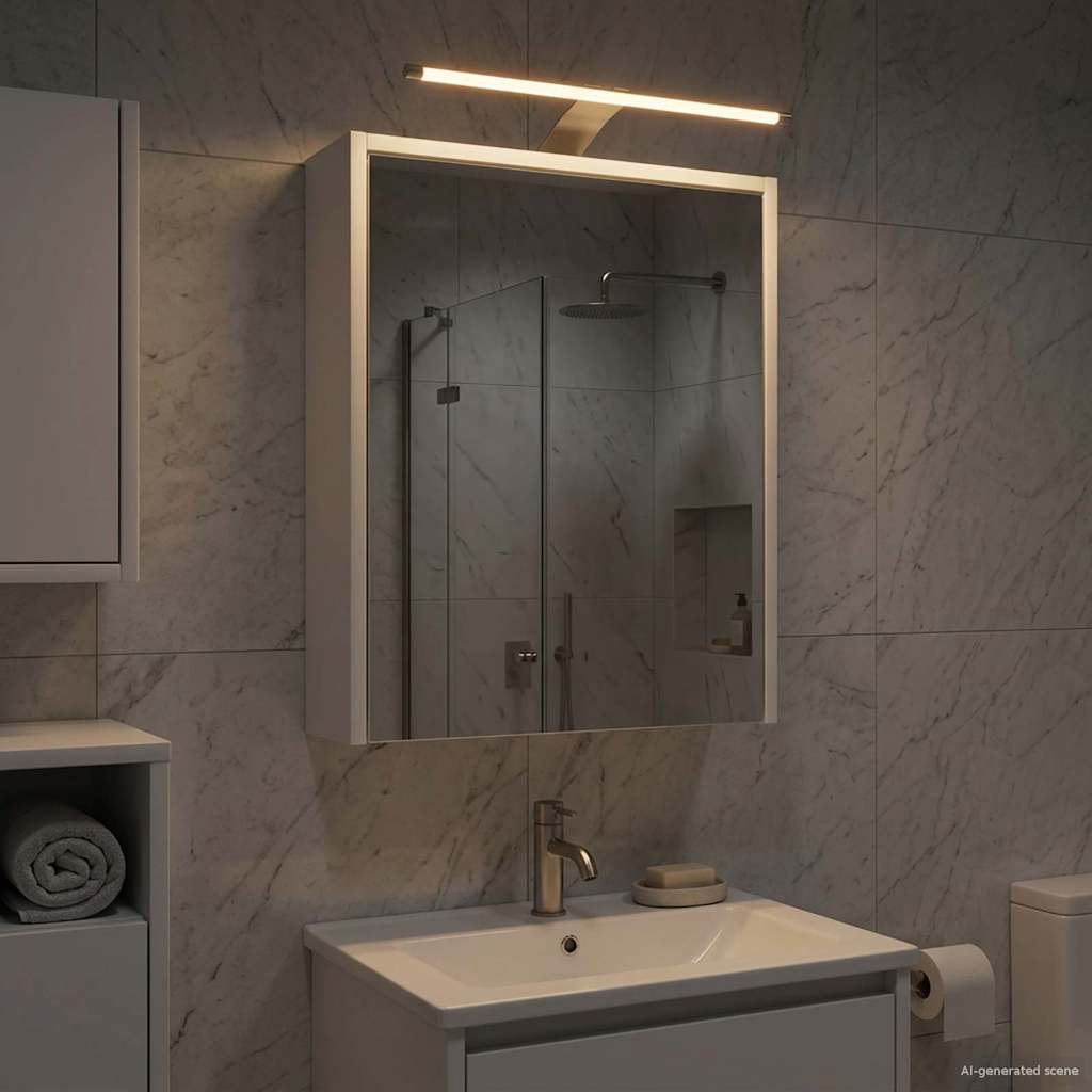 Armario Con Espejo De Baño Con Estante 43 X 16 X 62.5 Cm