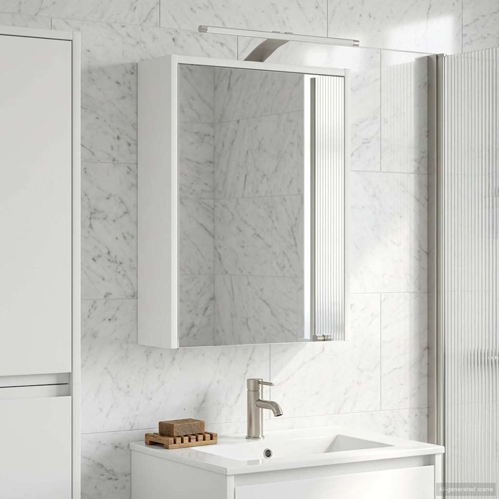 Armario Con Espejo De Baño Con Estante 43 X 16 X 62.5 Cm