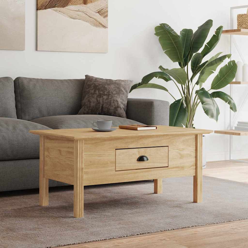 Mesa De Centro Bodo Madera Maciza De Pino 100X55X46 Cm