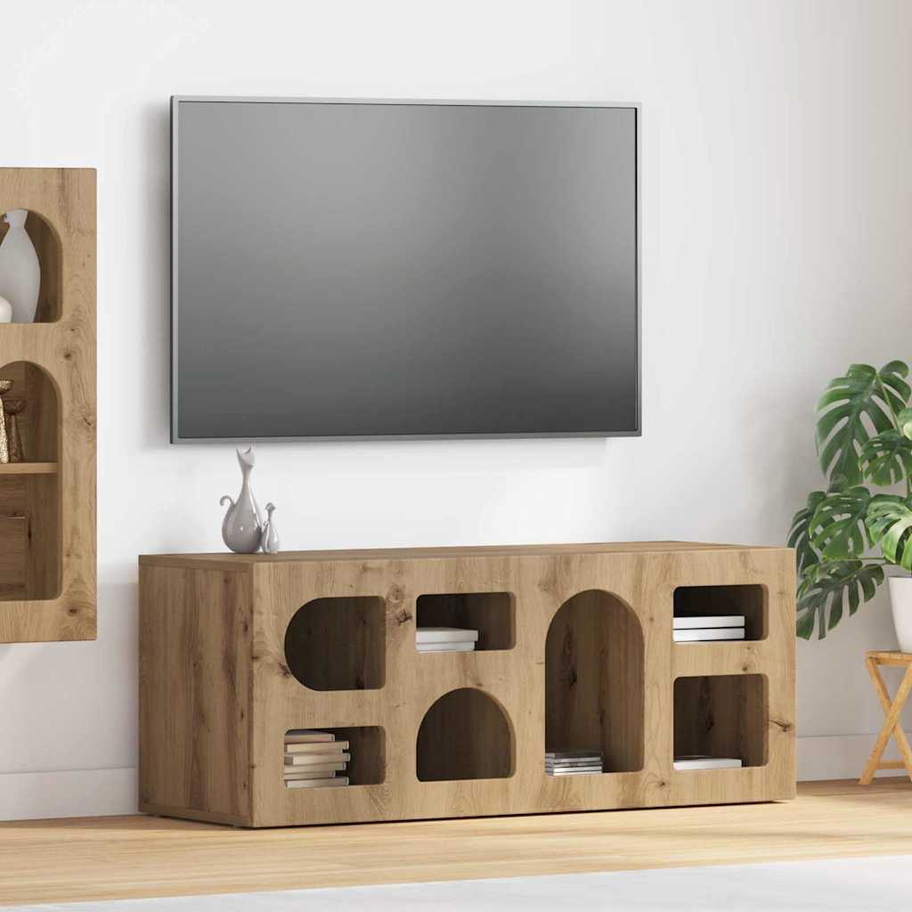 Mueble De Tv Roble Artesanal 100 X 35 X 40 Cm