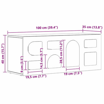 Mueble De Tv Roble Artesanal 100 X 35 X 40 Cm