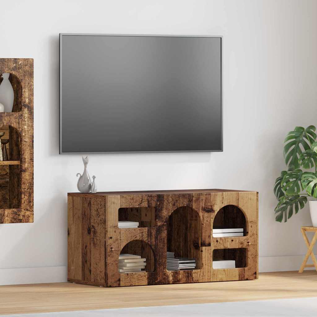 Mueble De Tv Roble Artesanal 80 X 35 X 40 Cm